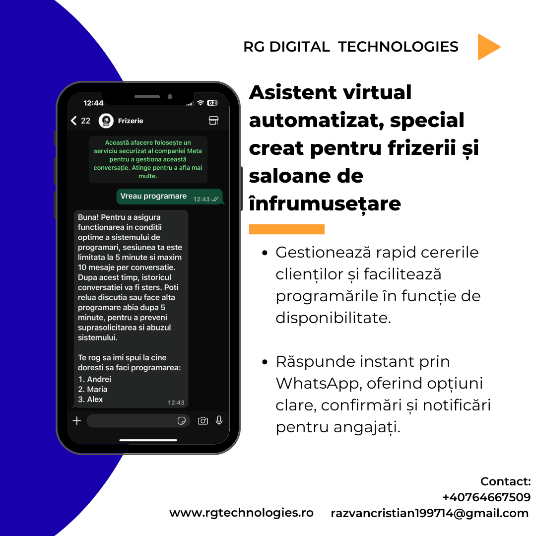 Asistent virtual pentru saloane